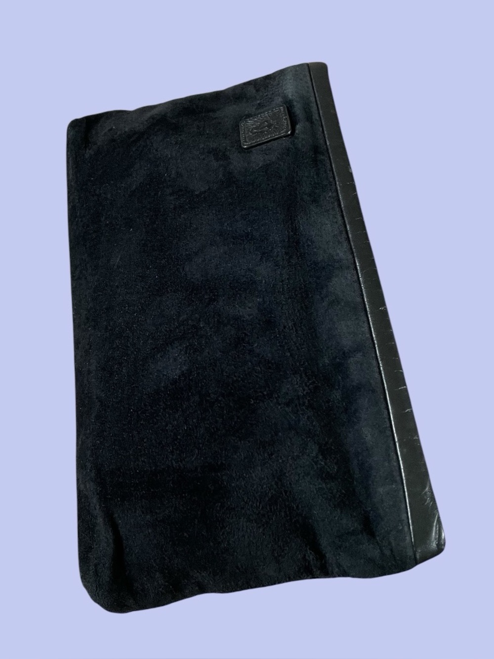 Ladies classic black suede evening clutch purse